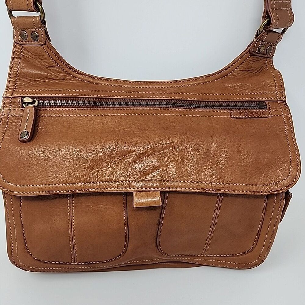 Fossil Purse Handbag Shoulder Vintage Y2K Brown Leather
